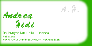 andrea hidi business card